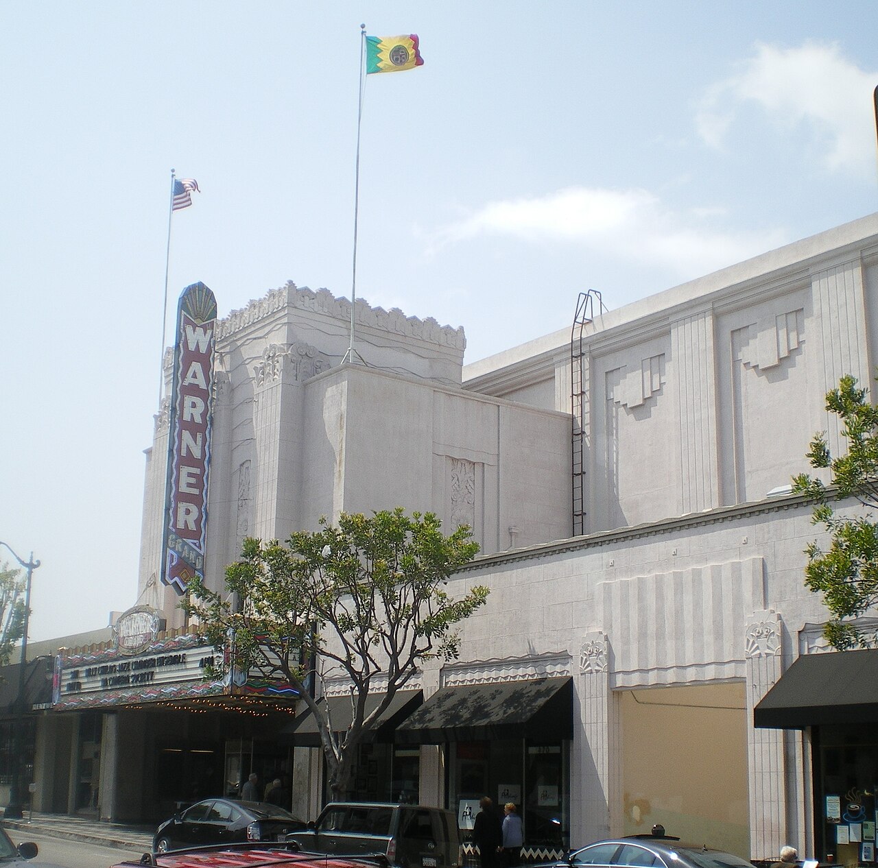Warner Grand Theatre on a sunny day in downtown San Pedro